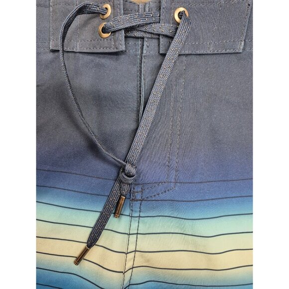 Goodfellow & Co Mens Blue Gradient Board Shorts W33 4-Way Stretch With Pocket & - Picture 2 of 6